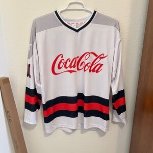 Coca-Cola White and Red Striped Jersey